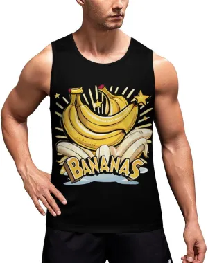 Funny Bananas Mens Tank Tops Sleeveless Muscle T Shirts Fitness Workout Undershirts