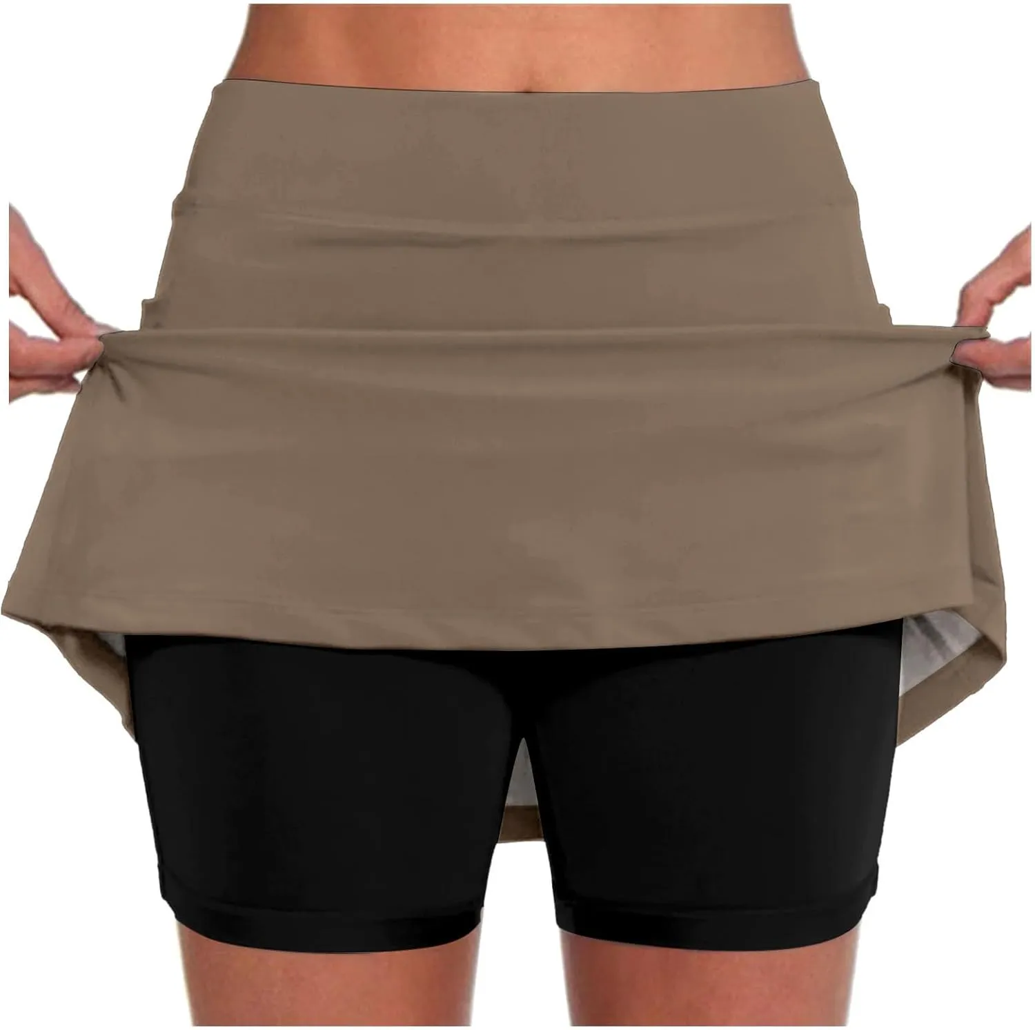 FZVYD Skorts for Women High Waist Tummy Control Yoga Shorts Dressy Casual Athletic Tennis Mini Short Skirts with Pockets