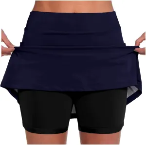 FZVYD Skorts for Women High Waist Tummy Control Yoga Shorts Dressy Casual Athletic Tennis Mini Short Skirts with Pockets