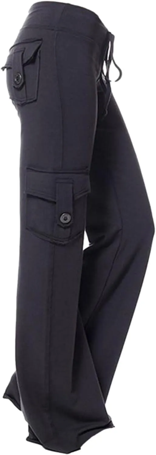 FZYLQY Womens Wide Leg Yoga Pants Wide Leg Trousers Cargo Pants Plus Size Flare Leggings Bootcut Yoga Pants with Pockets