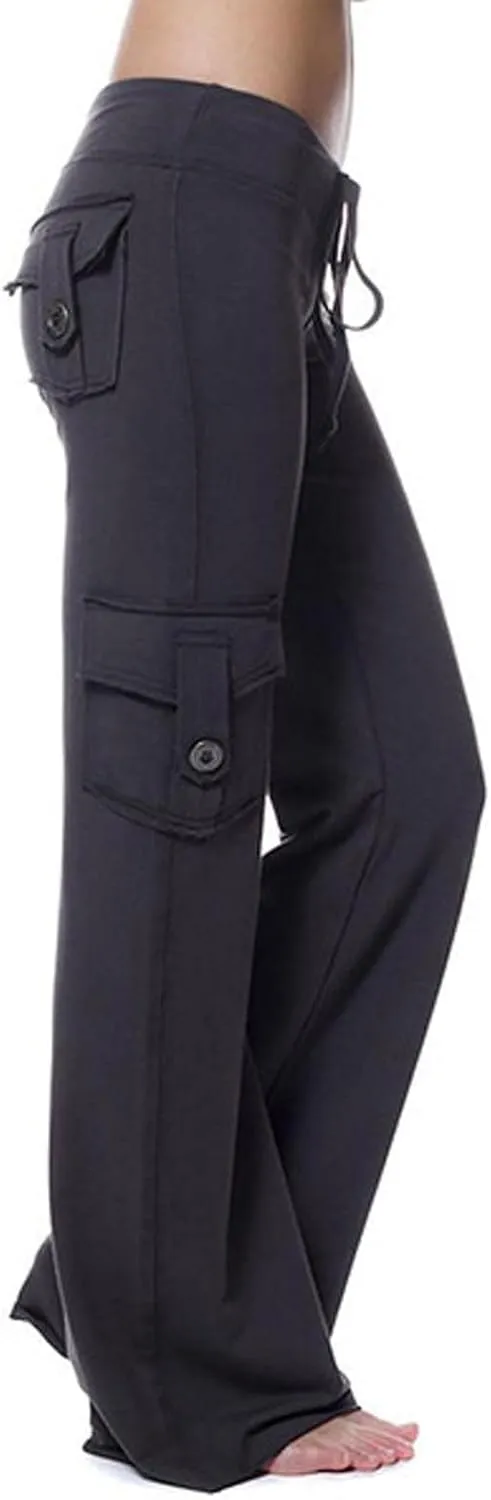 FZYLQY Womens Wide Leg Yoga Pants Wide Leg Trousers Cargo Pants Plus Size Flare Leggings Bootcut Yoga Pants with Pockets