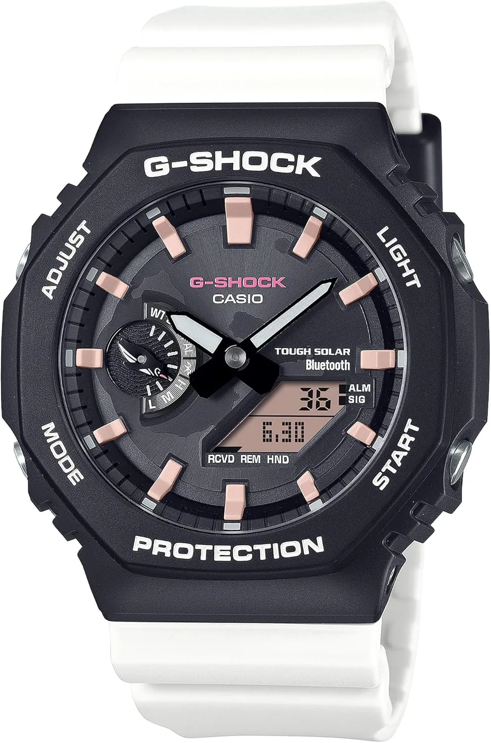 G-Shock Casio Charles Darwin Foundation Analog-Digital Solar Connected White Resin Strap Watch - GAB2100CD1A7