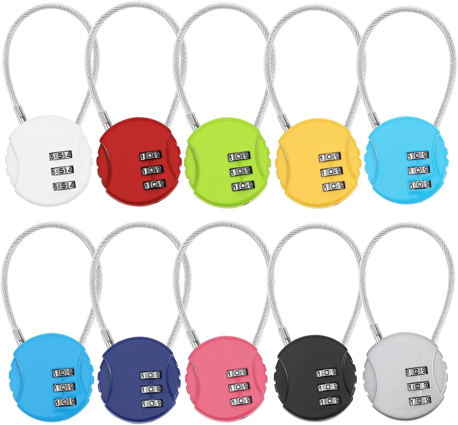 Gadpiparty 10 Pcs Combination Lock 3 Sets of Passwords Luggage Locks Locker Lock Suitcase Lock Small Combination Lock for Travel Outdoor School Gym Sports Backpack Lock