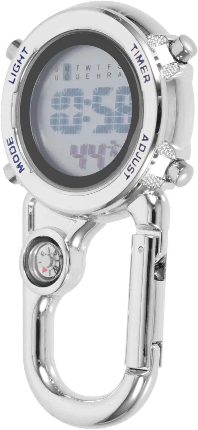 Gatuida Digital Clip Carabiner Watch for Outdoor Sports Pocket Timepiece with Luminous Function Durable Design for Hiking Camping and Climbing Activities