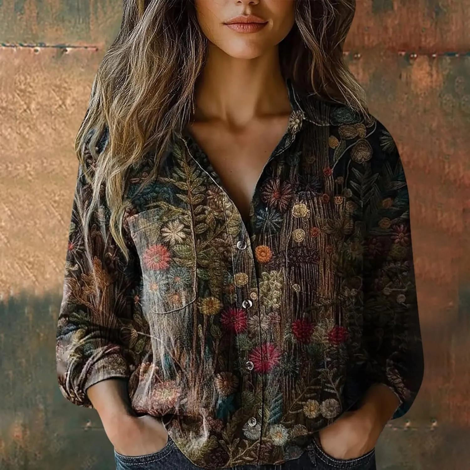 Gauzze Tops Casual Collared Blouses Down Shirts Casual Tops Long Sleeve Blouse Cover Up Buttoon Down Collar