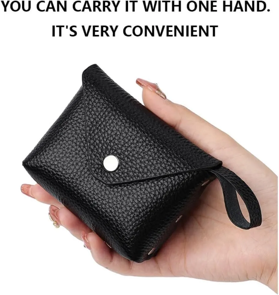 Genuine Leather Mini Purse for Women Wristlet Coin Purse Clutch Wallet Change Pouch