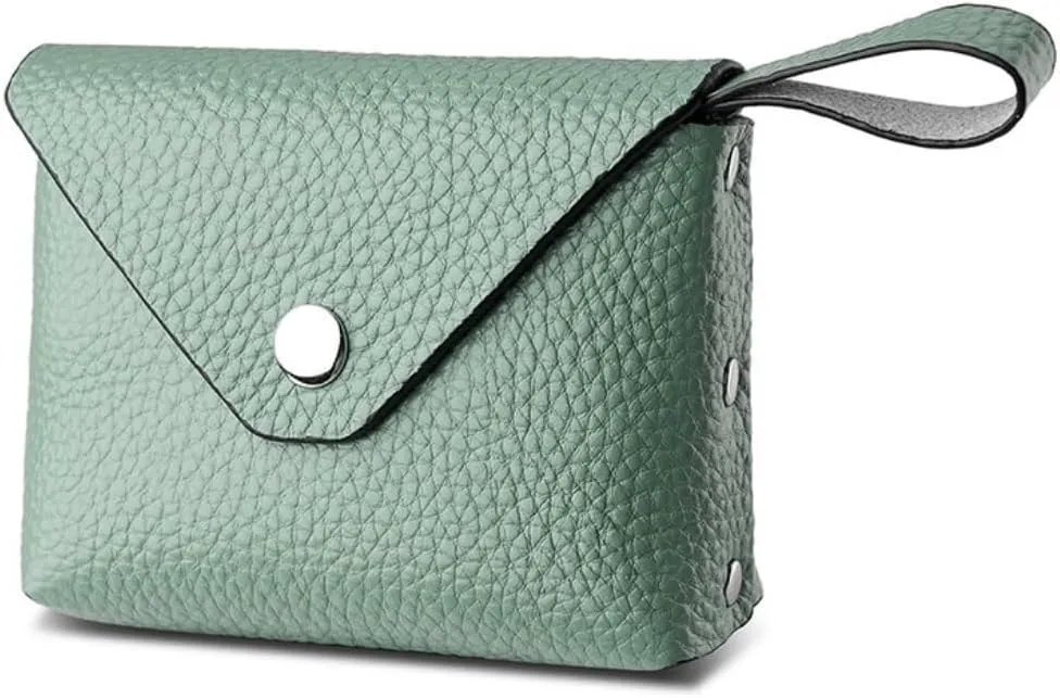 Genuine Leather Mini Purse for Women Wristlet Coin Purse Clutch Wallet Change Pouch