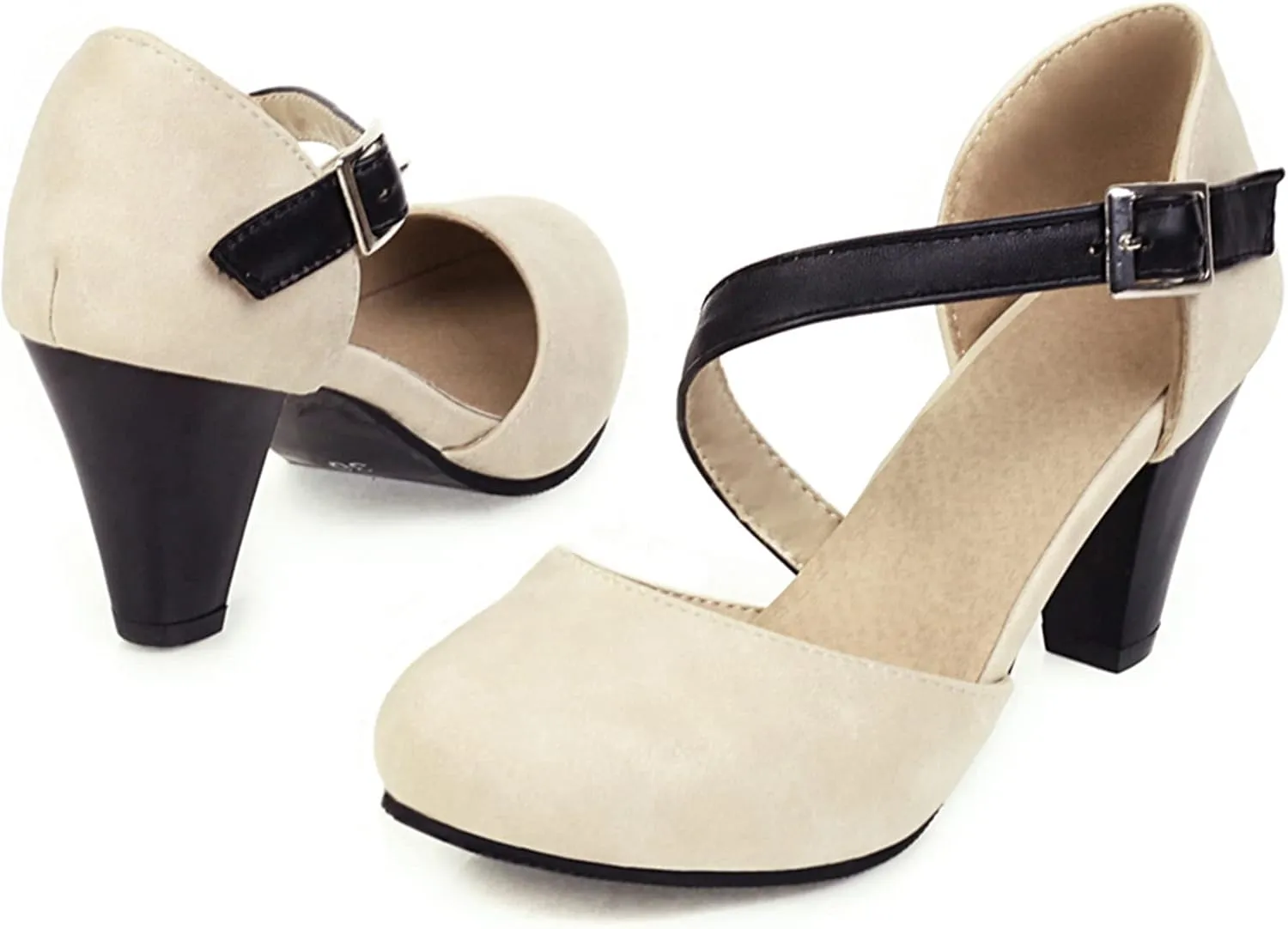 Gicoiz Women Closed Toe T Strap Mary Jane Sandals Bowtie