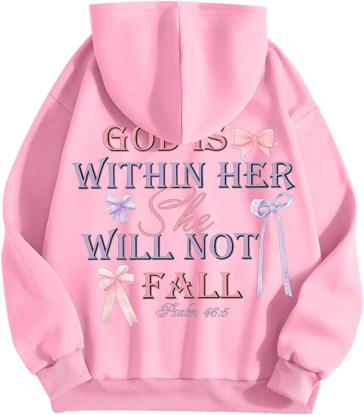 God Is Within Her She Will Not Fail Womens Sweatshirts Long Sleeve Hoodies Oversized Casual Comfy Trendy Pullover