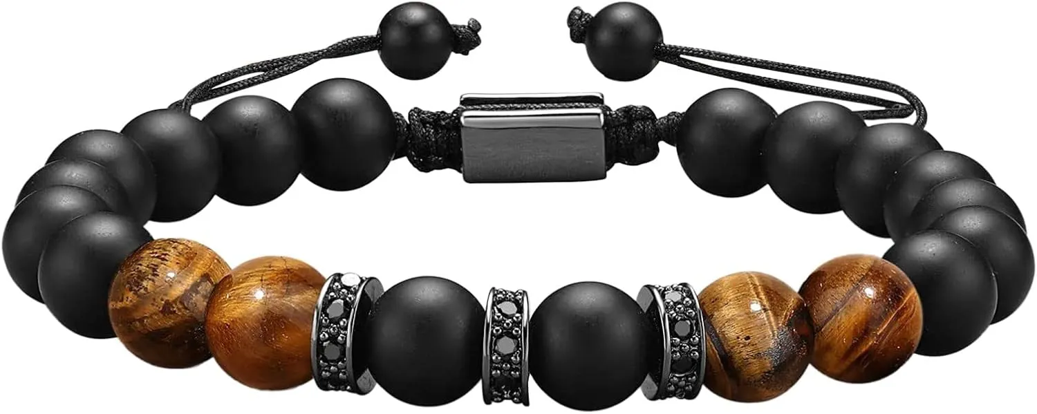 Gwg-1000 Bracelet Colorful Natural Stone Beads Card Bracelet Braided Rope Handmade Stone Woven Bracelet Jewelry