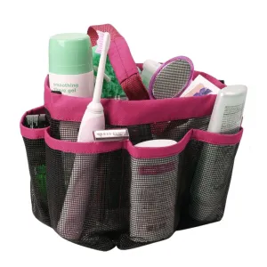 Hanging Toiletry Bag with 8 Compartment Mesh Shower Caddy,Quick Dry Shower Tote Bag Organizer for Cosmetics, Swimming Supplies,Bathroom Shampoo,Soap,Body Wash,Towels,Shaving Tools and Other Toiletries