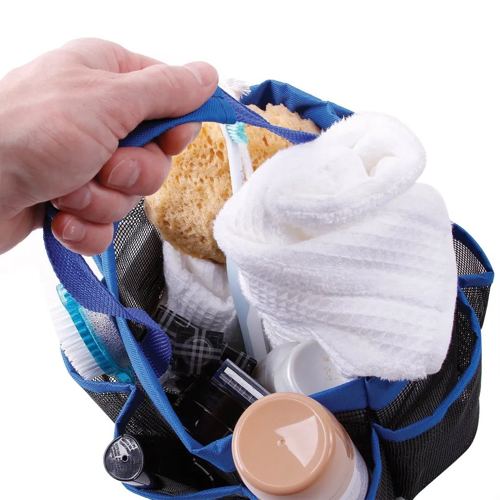 Hanging Toiletry Bag with 8 Compartment Mesh Shower Caddy,Quick Dry Shower Tote Bag Organizer for Cosmetics, Swimming Supplies,Bathroom Shampoo,Soap,Body Wash,Towels,Shaving Tools and Other Toiletries