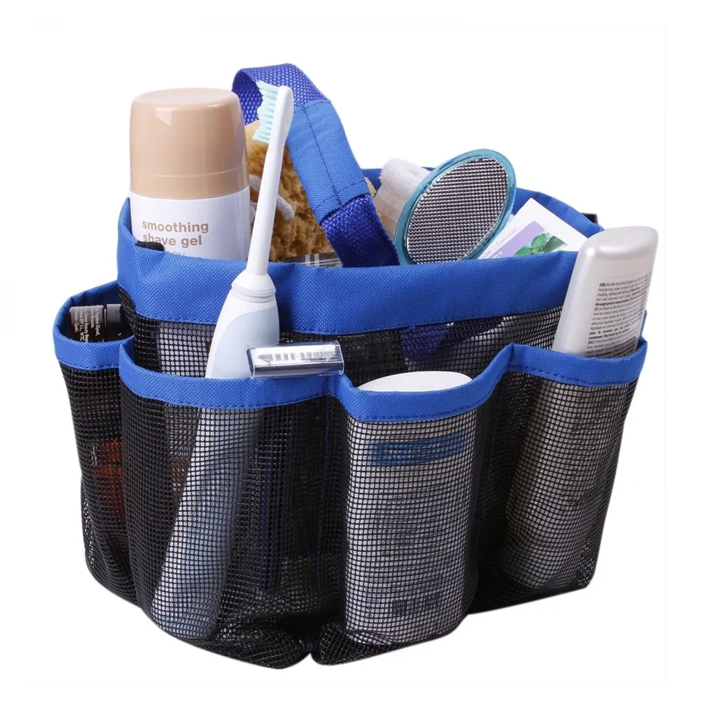 Hanging Toiletry Bag with 8 Compartment Mesh Shower Caddy,Quick Dry Shower Tote Bag Organizer for Cosmetics, Swimming Supplies,Bathroom Shampoo,Soap,Body Wash,Towels,Shaving Tools and Other Toiletries