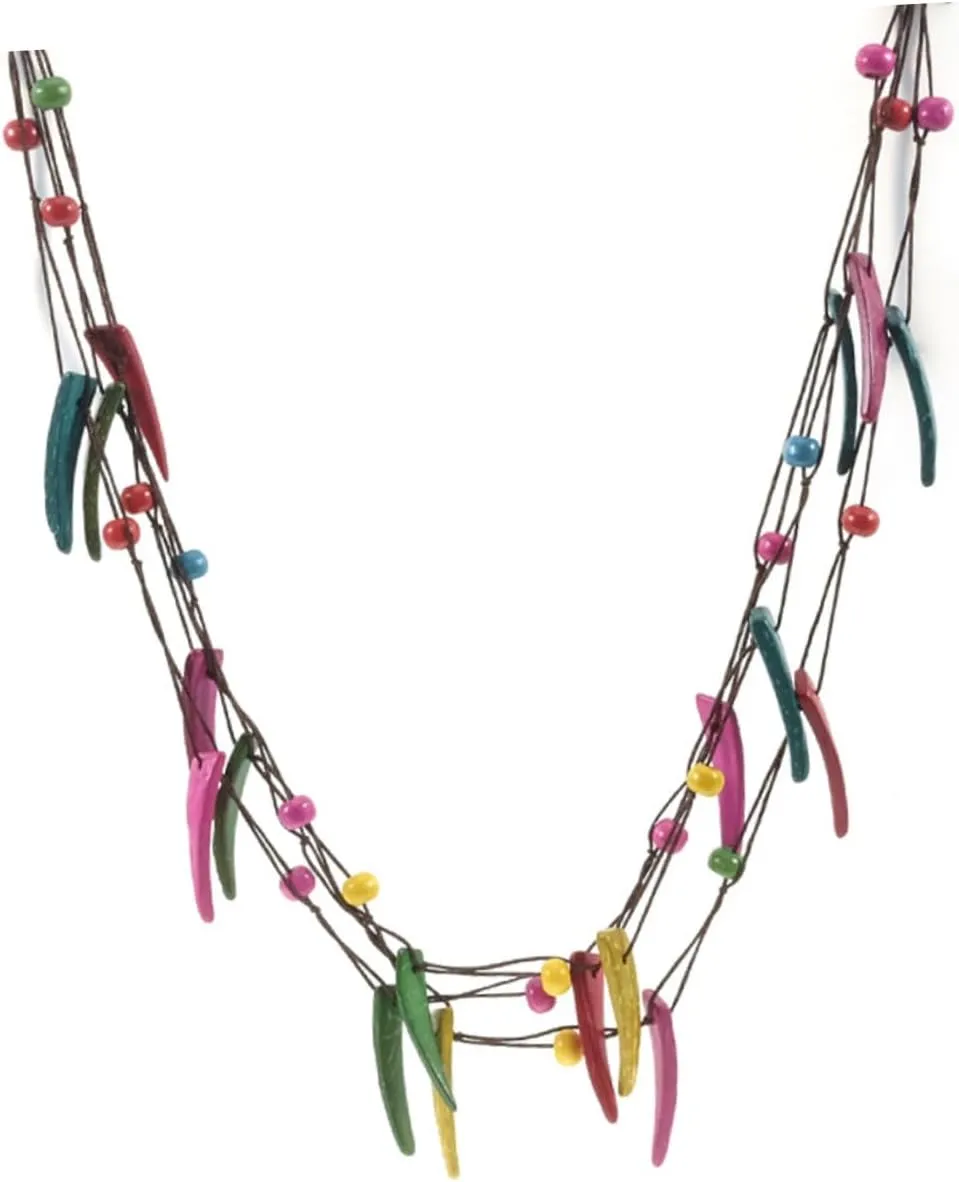 Homoyoyo Style Coconut Shell Necklace Wooden Beads Braided Multi-layer Decorative Jewelry
