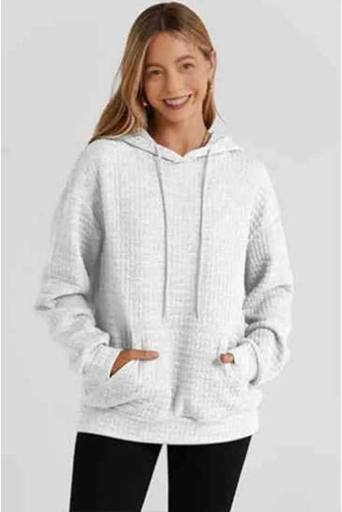 Hoodies For Women Casual Pullover Long Sleeve Drawstring Hooded Sweatshirt with Pocket 2024