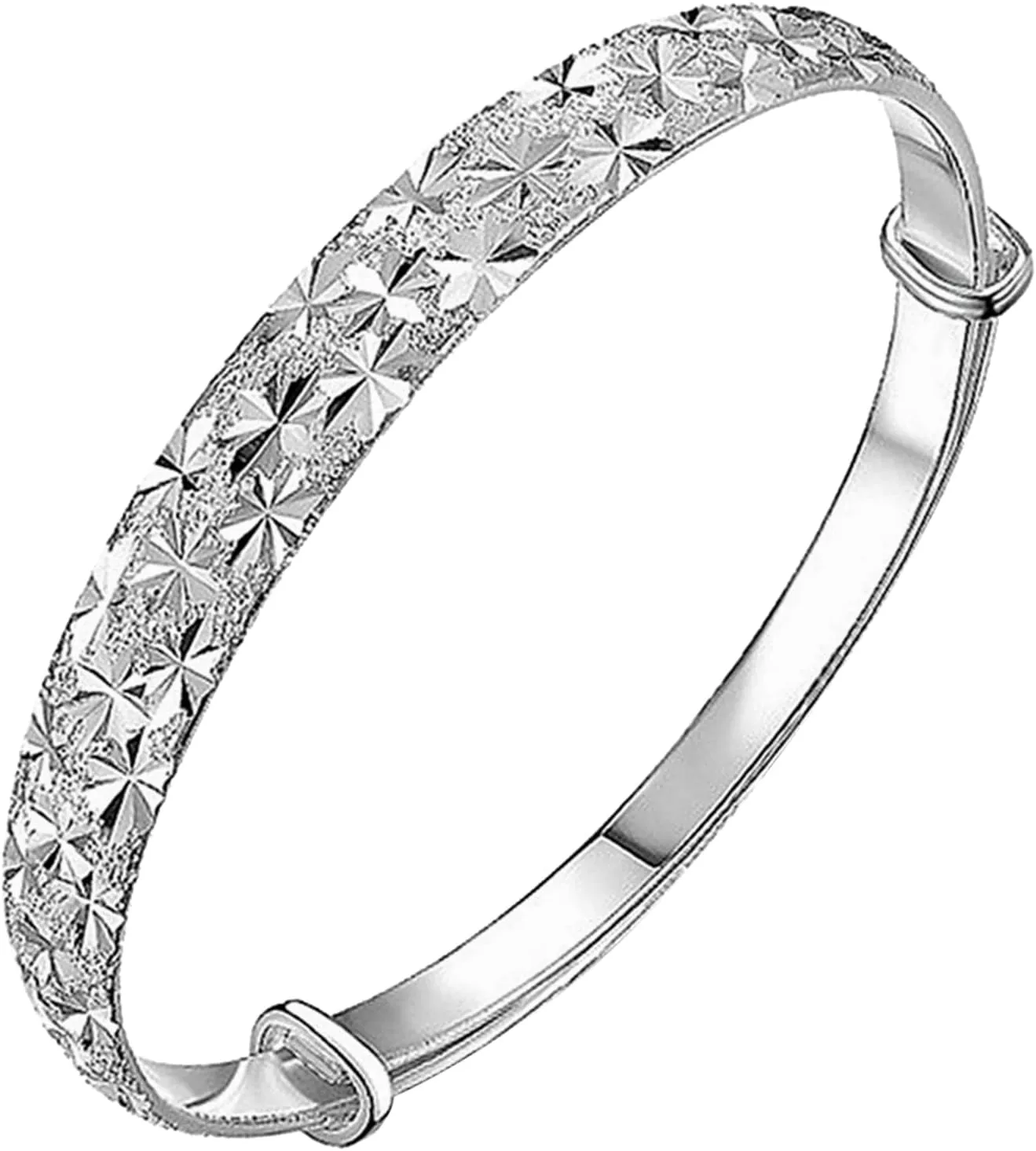 Hoops And Loops Bracelet Sterling Silver Gypsophila Bracelet Fashion Jewelry Silver Bangle Earring (Silver, One Size), SUJYCj3MQ