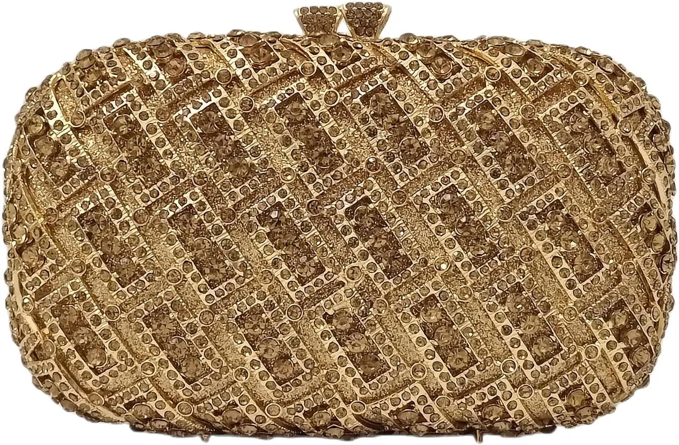 HUANG ZHUANG Sparkly Elegant Crystal Clutch Purse Luxury Rhinestone Evening Bag Prom Party Wedding Handbag