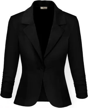 Hybrid & Company Women Super Comfy Ponte Office Blazer