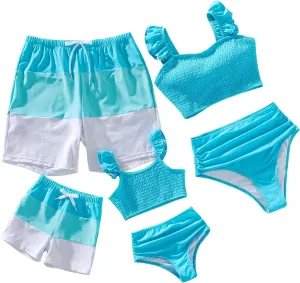 IFFEI Mommy and Me Family Matching Swimsuits Womens Bathing Suit Two Piece Bikini Sets