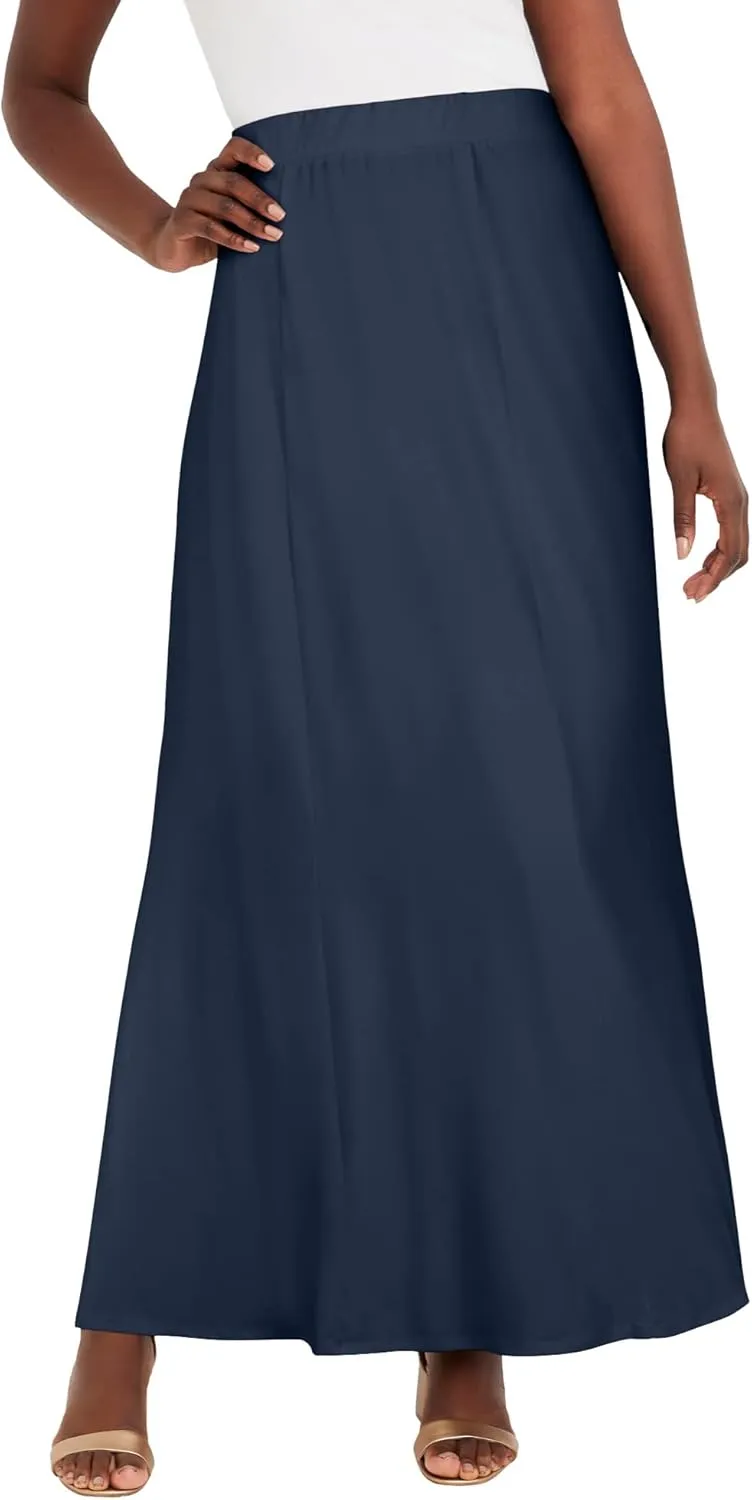 Jessica London Women's Plus Size Petite Stretch Knit Maxi Skirt
