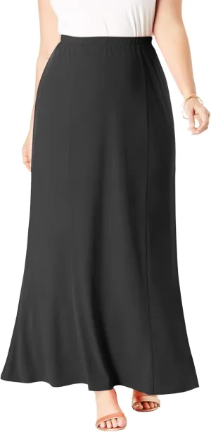 Jessica London Women's Plus Size Petite Stretch Knit Maxi Skirt