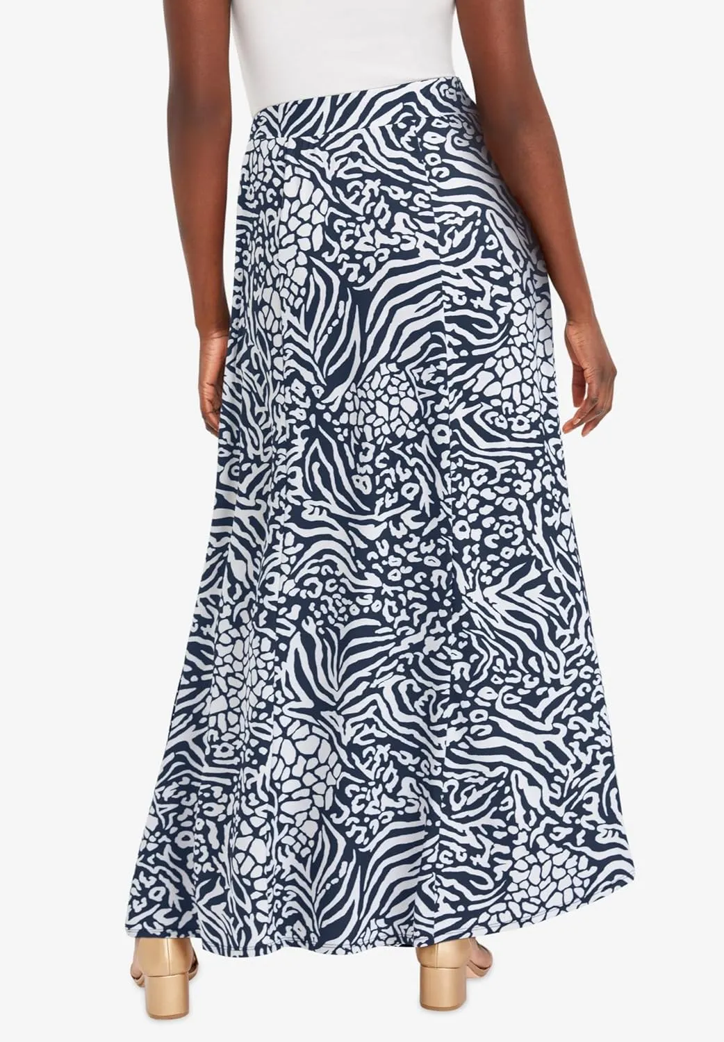 Jessica London Women's Plus Size Petite Stretch Knit Maxi Skirt