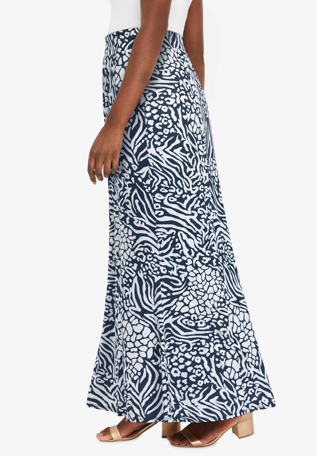 Jessica London Women's Plus Size Petite Stretch Knit Maxi Skirt