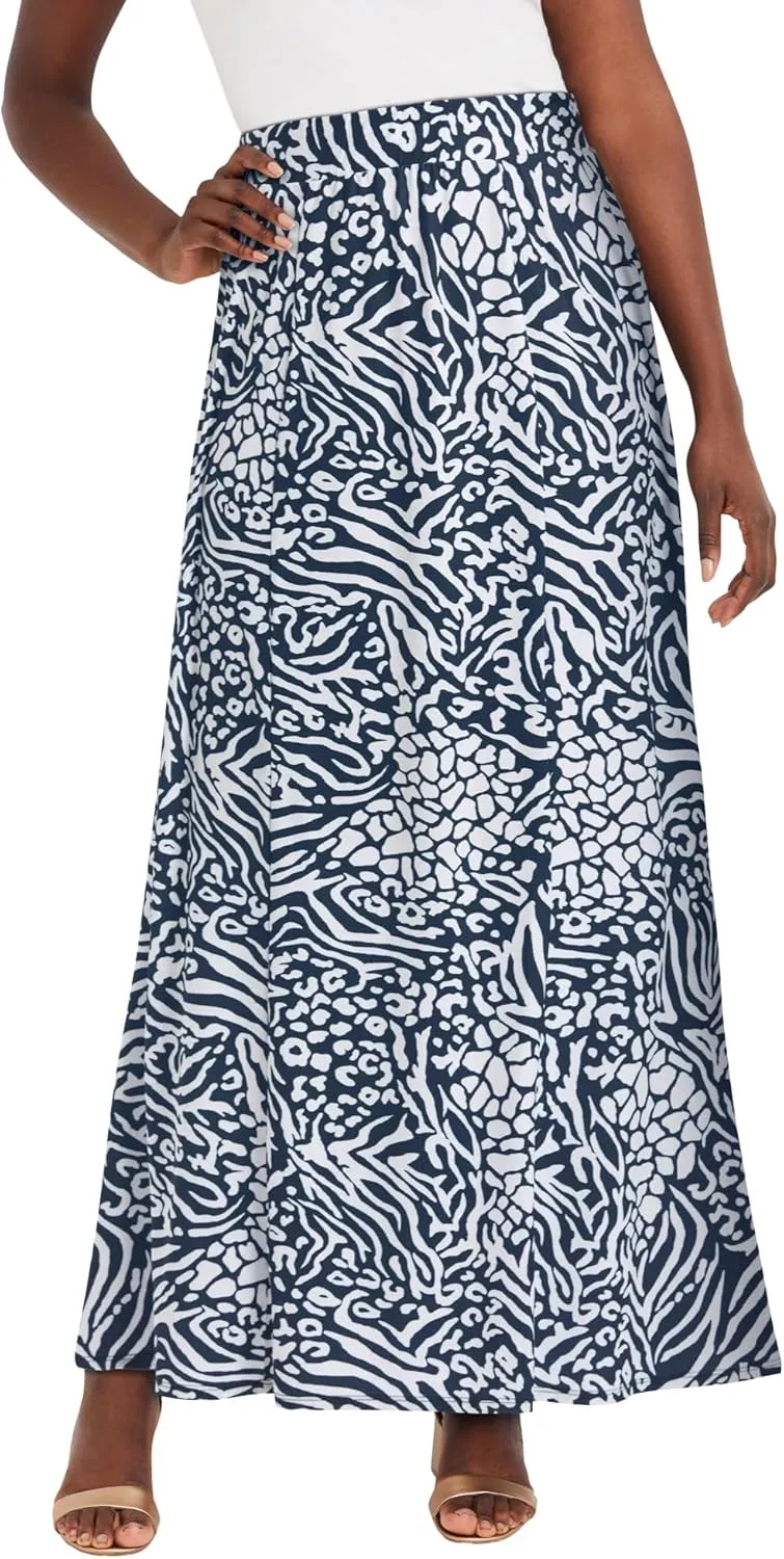 Jessica London Women's Plus Size Petite Stretch Knit Maxi Skirt