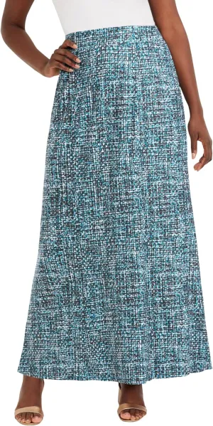 Jessica London Women's Plus Size Wrinkle Resistant Pull-On Elastic Knit Maxi Skirt