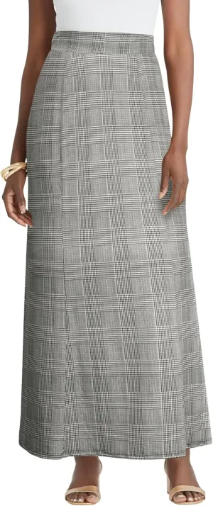 Jessica London Women's Plus Size Wrinkle Resistant Pull-On Elastic Knit Maxi Skirt