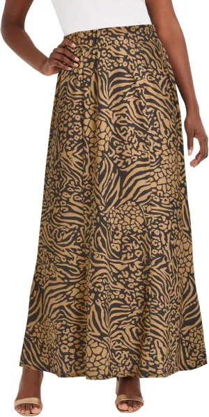 Jessica London Women's Plus Size Wrinkle Resistant Pull-On Elastic Knit Maxi Skirt