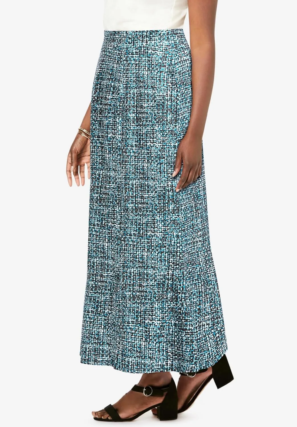 Jessica London Women's Plus Size Wrinkle Resistant Pull-On Elastic Knit Maxi Skirt