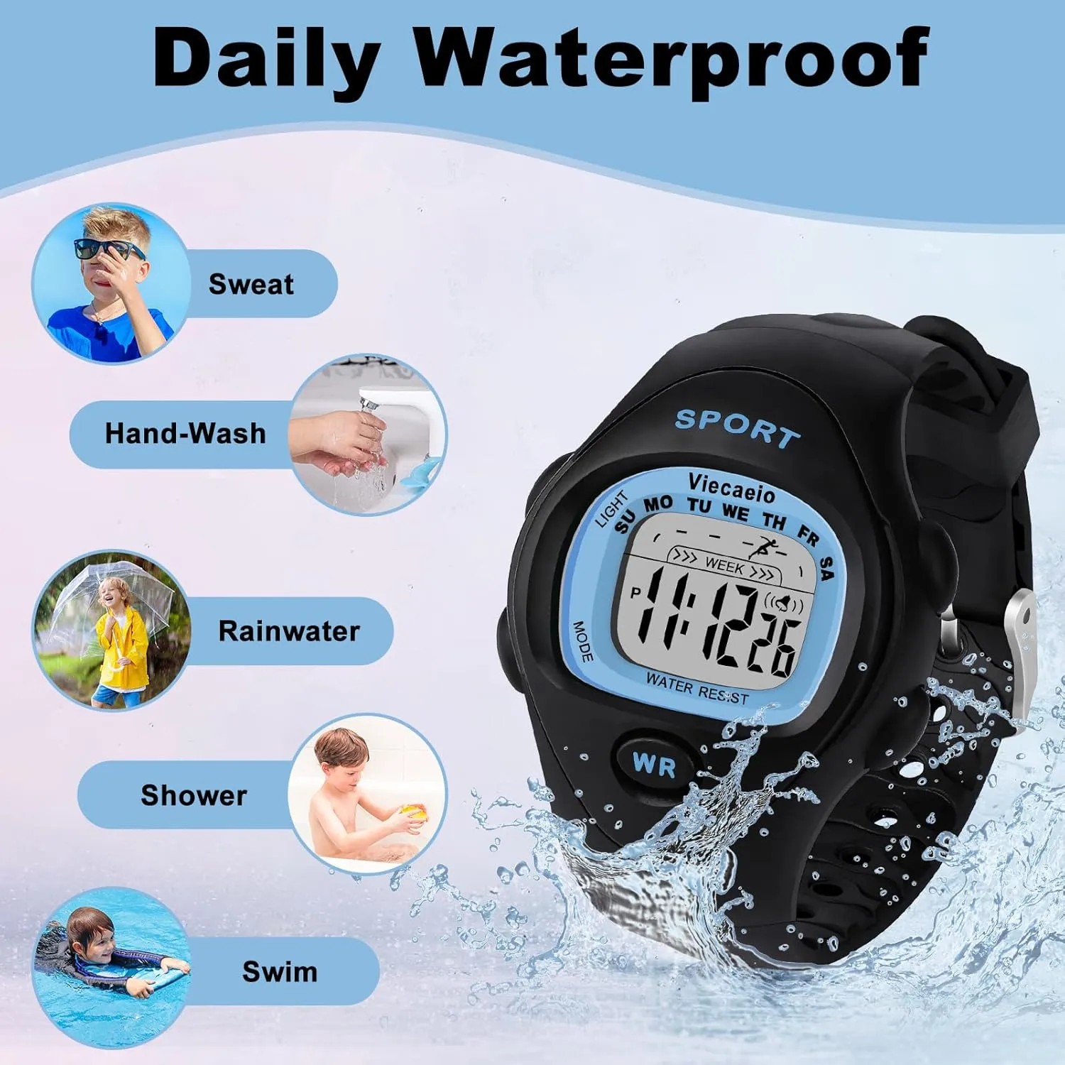Kids Digital Watch for Boys Girls, Waterproof LED Colorful Lights Sports Watch Suitable for 5-17 Years Old Teenagers (with Gift Box)