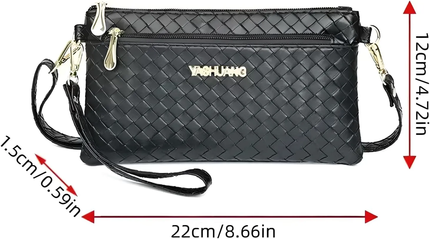 Knitting Design Womens Purses and Handbags, Leather Crossbody Mobile Credit Card Wallet Wristlet Handbags