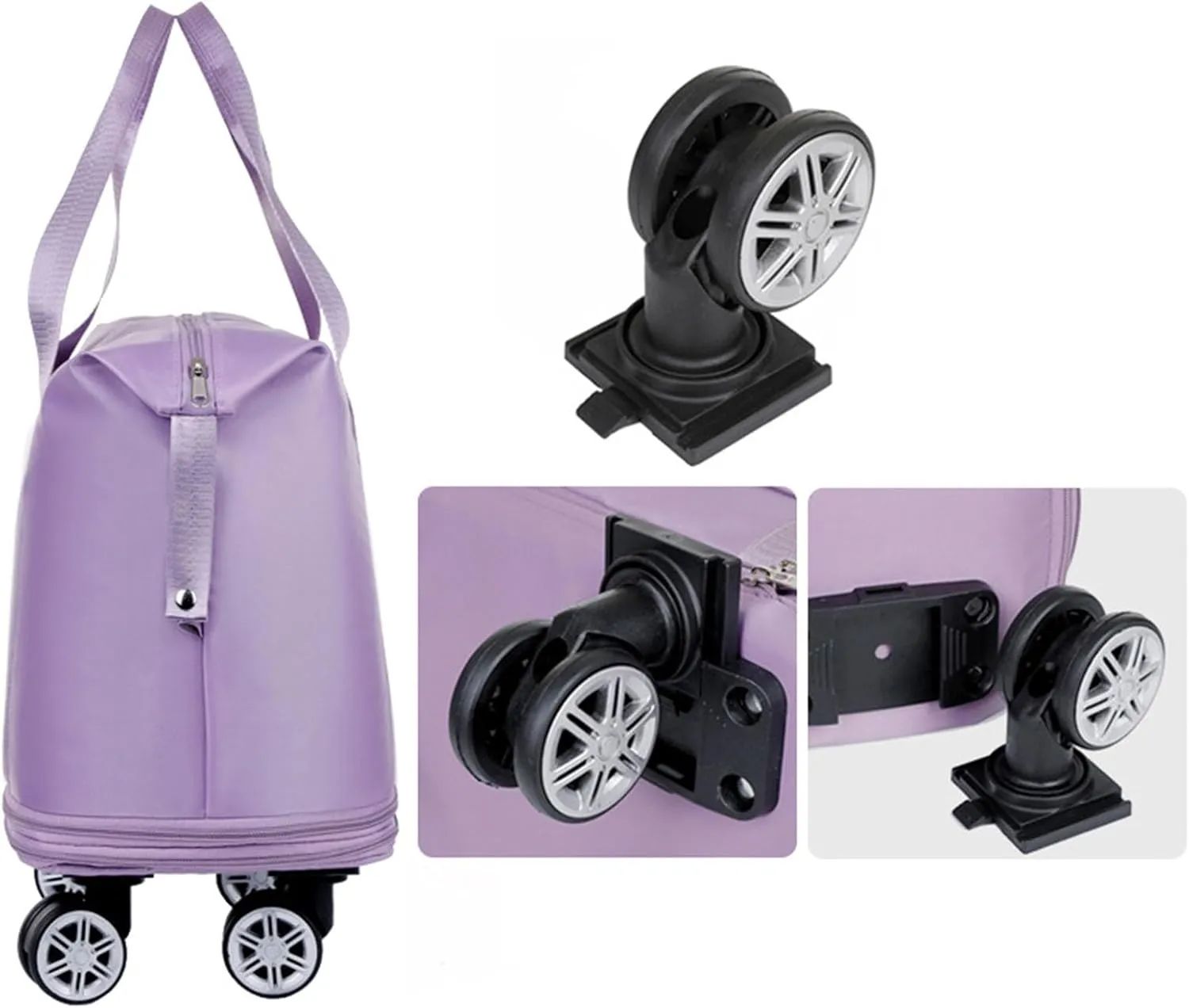 Kulken Travel Bag with Wheels, Beente Expandable Trave Suitcase, 2025 New Large Capacity Travel Bag - Universal Wheel Removable, Large Capacity Duffle with Wheels (Grey)