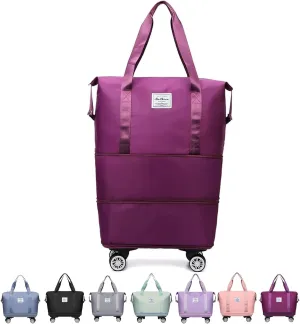 Kulken Travel Bag with Wheels, Beente Expandable Trave Suitcase, 2025 New Large Capacity Travel Bag - Universal Wheel Removable, Large Capacity Duffle with Wheels (PP2)