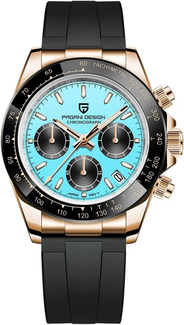 LACZ DENTON Pagani Design PD1664 Quartz Watches - Stainless Steel Men's Chronograph, Waterproof 100M Sports Clock, Fashion Gift, Business Casual Wristwatches