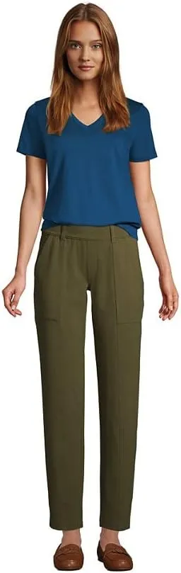 Lands' End Women's Relaxed American-Grown Supima Cotton V-Neck T-Shirt