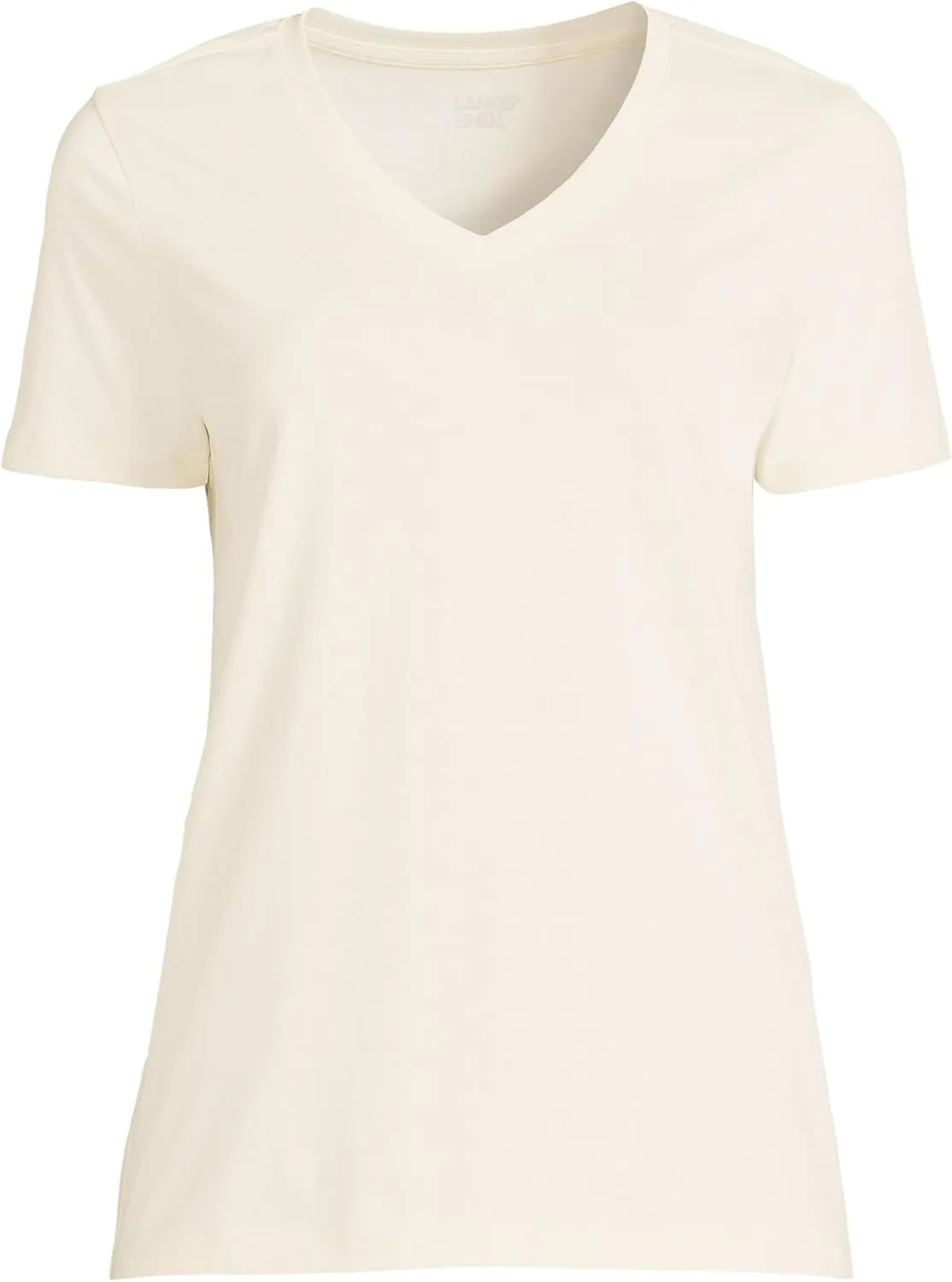 Lands' End Women's Relaxed American-Grown Supima Cotton V-Neck T-Shirt