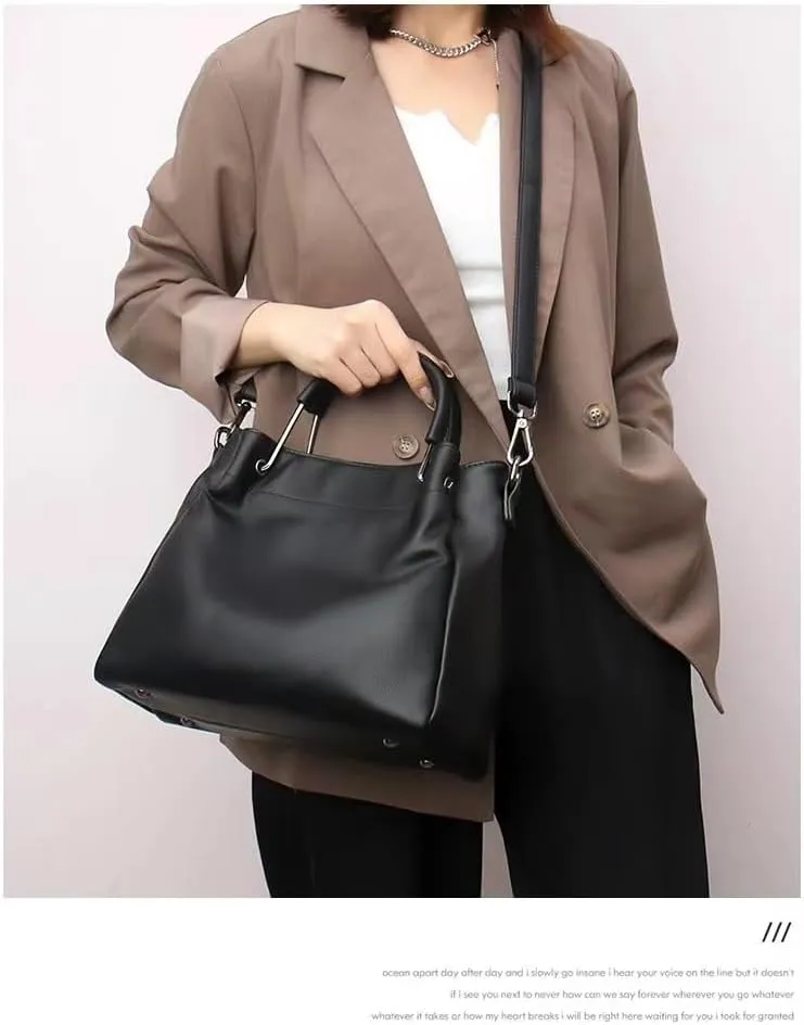 Large Bucket Bag Women Single Shoulder Crossbody Handbags PU leather Handbag Commuter Bag Women Tote Bags