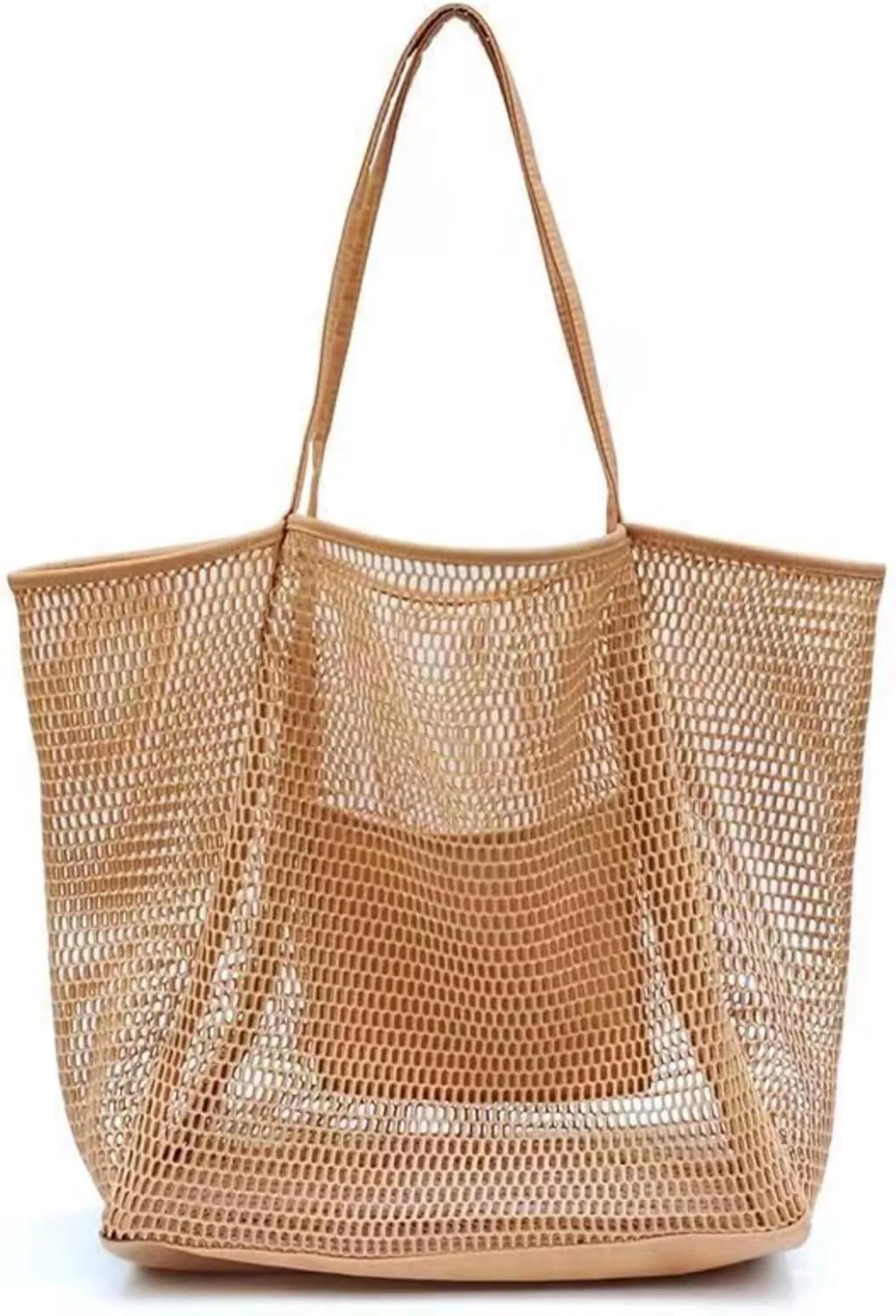 Large Mesh Beach Bag for Women Mesh Tote Bag with Mini Pocke Hobo Pool Bags for Swimming Pools Vacations Beach Essentials