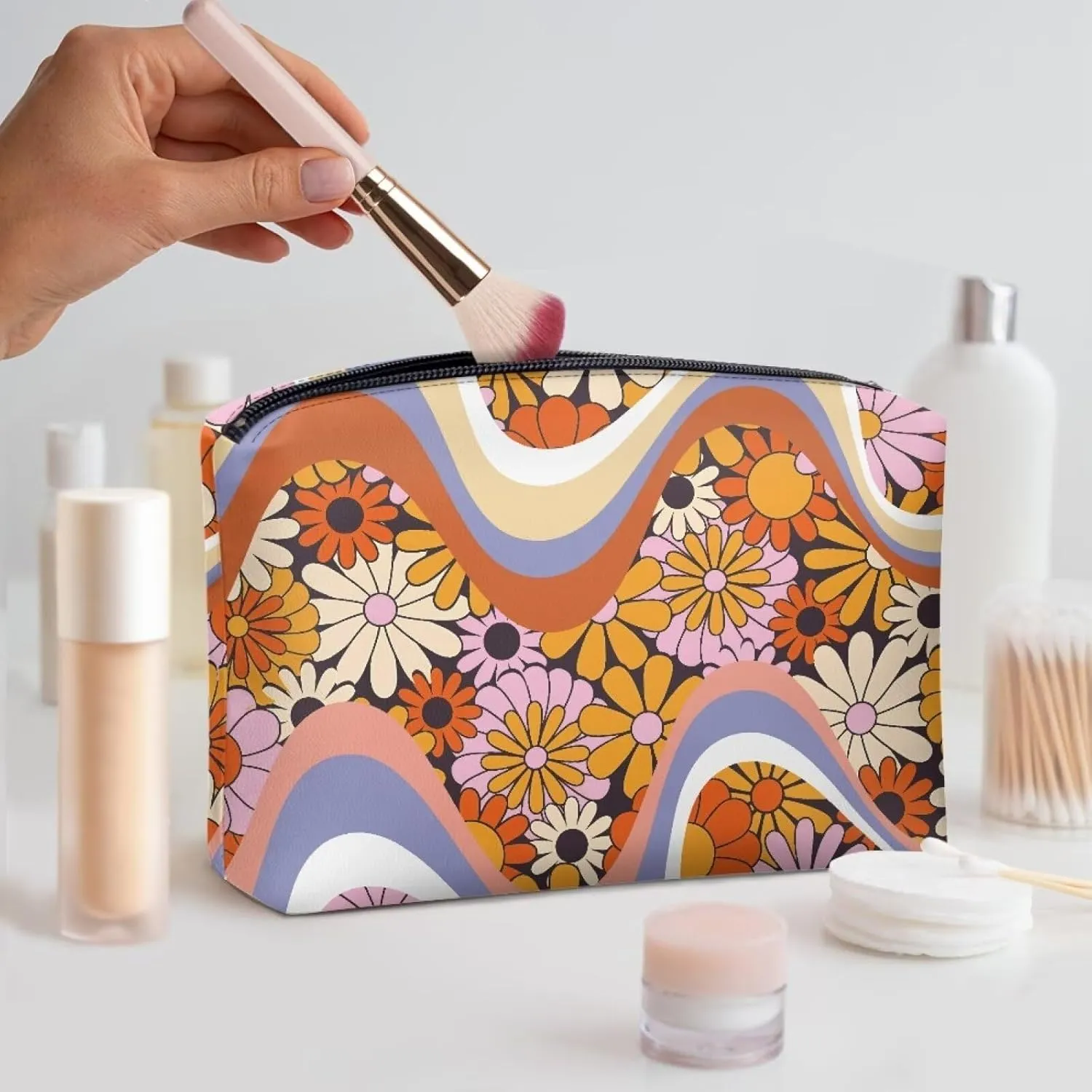 Leather Wristlet Purse for Women Fashion Clutch Purse Leather Handbag With Strap Zip Wallet Credit ID Cards Holder