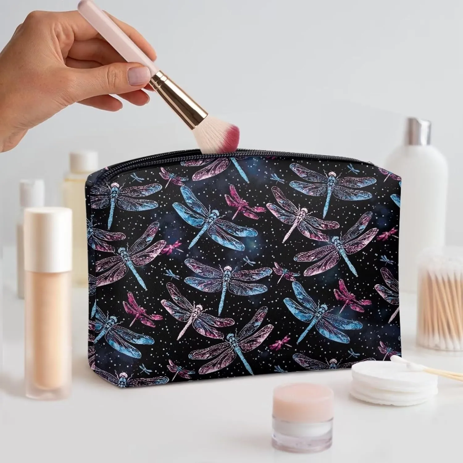 Leather Wristlet Purse for Women Fashion Clutch Purse Leather Handbag With Strap Zip Wallet Credit ID Cards Holder