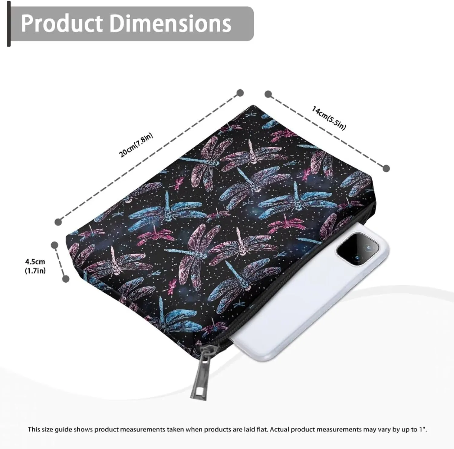 Leather Wristlet Purse for Women Fashion Clutch Purse Leather Handbag With Strap Zip Wallet Credit ID Cards Holder