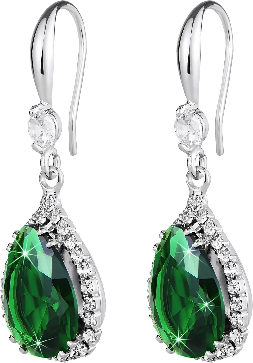 Linawe Imitation Diamond Dangle Earrings for Women Trendy, Rhinestone Drop Chandelier Earrings, Teardrop Crystal Cubic Zirconia Wedding Jewelry Set, 14K Gold/Rose Gold/Silver Tone