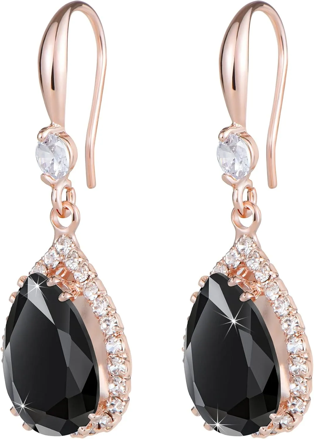 Linawe Imitation Diamond Dangle Earrings for Women Trendy, Rhinestone Drop Chandelier Earrings, Teardrop Crystal Cubic Zirconia Wedding Jewelry Set, 14K Gold/Rose Gold/Silver Tone