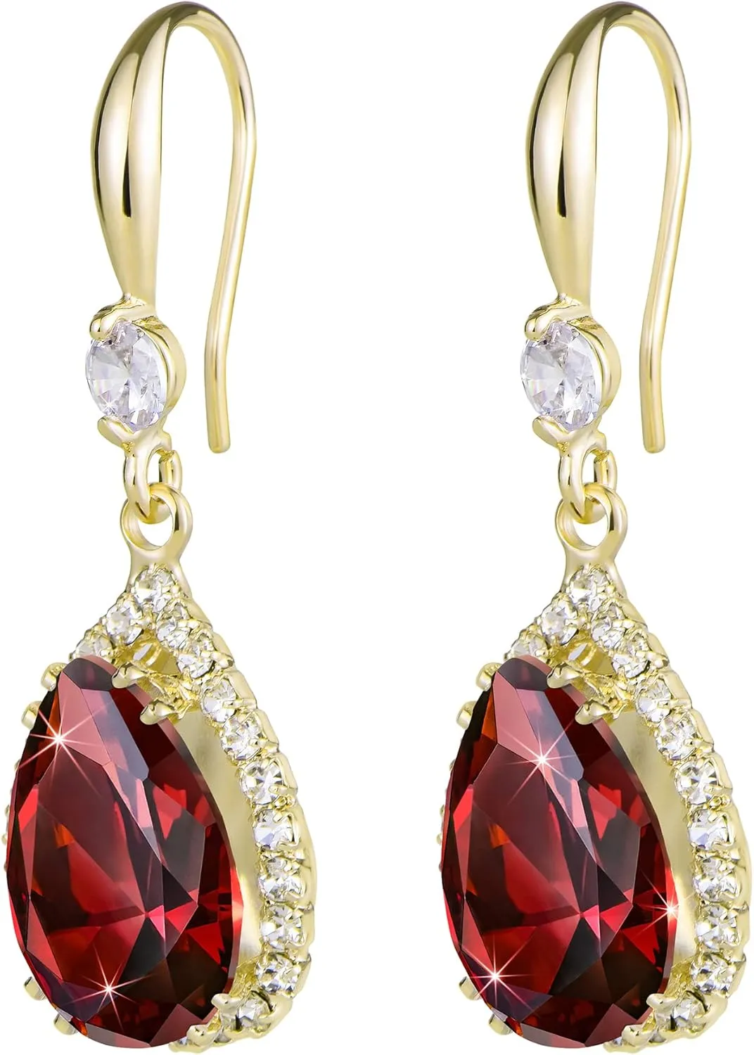 Linawe Imitation Diamond Dangle Earrings for Women Trendy, Rhinestone Drop Chandelier Earrings, Teardrop Crystal Cubic Zirconia Wedding Jewelry Set, 14K Gold/Rose Gold/Silver Tone