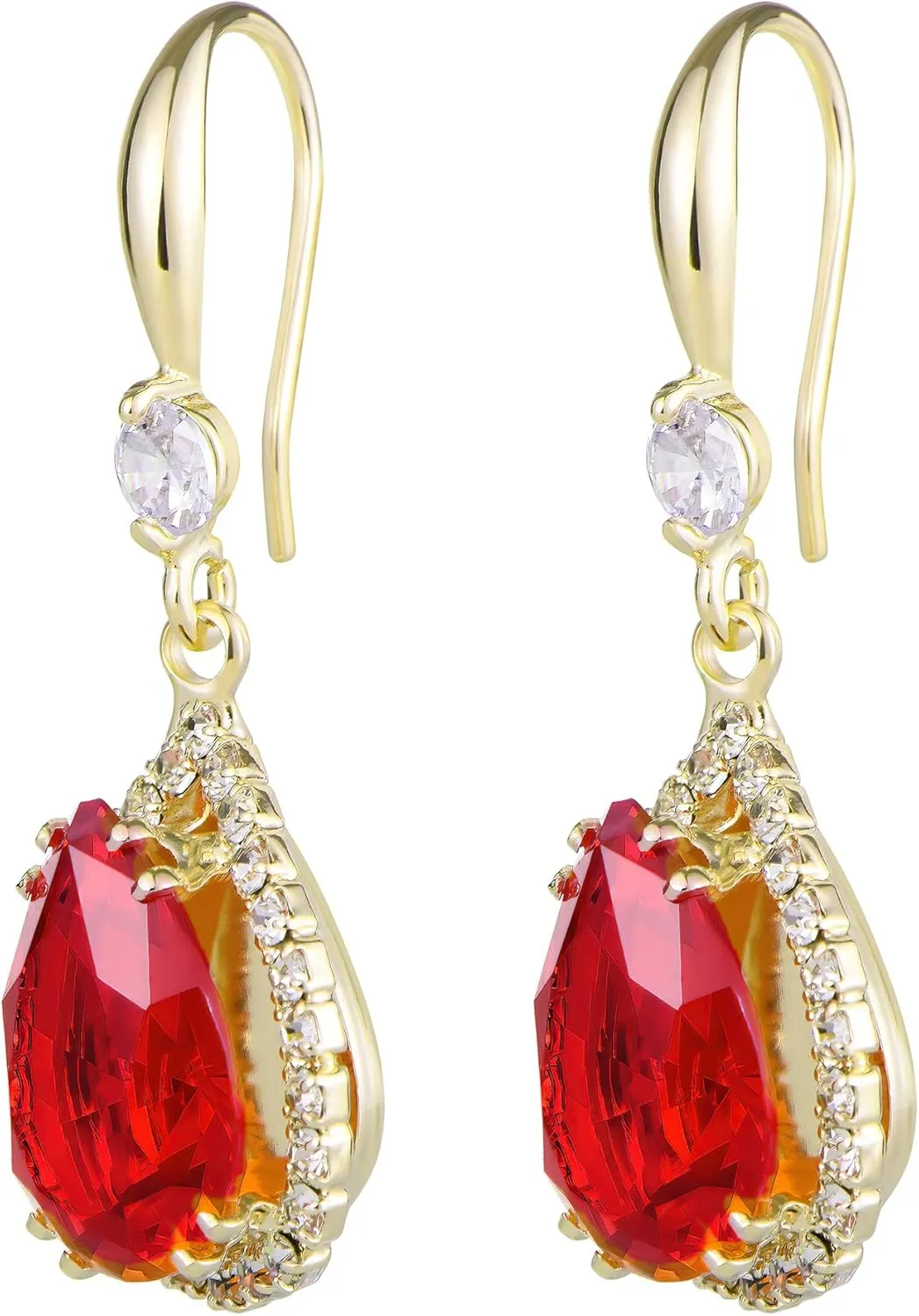 Linawe Imitation Diamond Dangle Earrings for Women Trendy, Rhinestone Drop Chandelier Earrings, Teardrop Crystal Cubic Zirconia Wedding Jewelry Set, 14K Gold/Rose Gold/Silver Tone