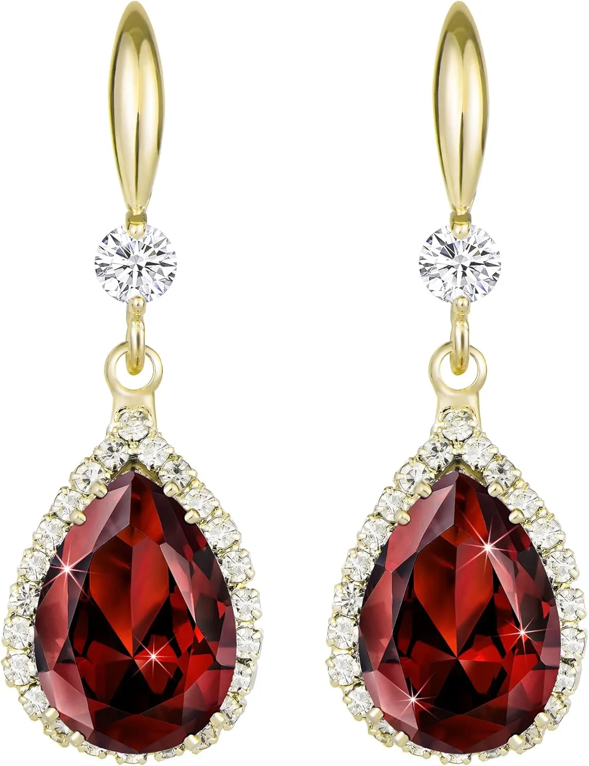 Linawe Imitation Diamond Dangle Earrings for Women Trendy, Rhinestone Drop Chandelier Earrings, Teardrop Crystal Cubic Zirconia Wedding Jewelry Set, 14K Gold/Rose Gold/Silver Tone