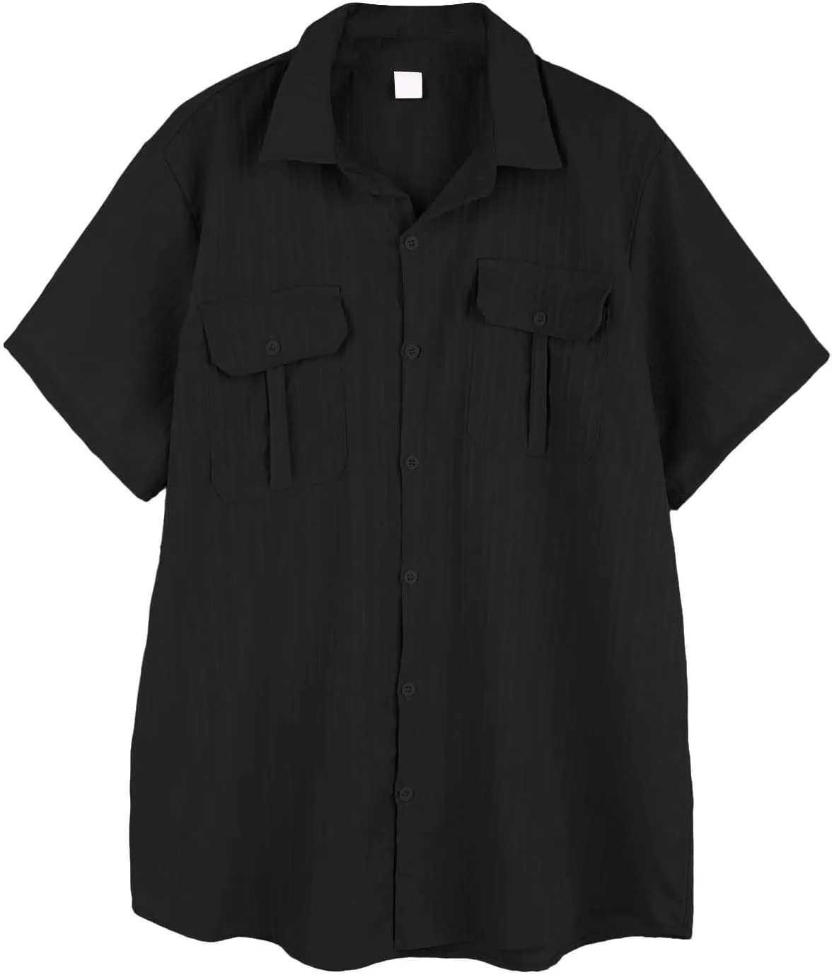 Linen Button Down Shirts for Men Casual Short Sleeve Loose Fit Hawaiian Shirt with Pockets Summer Trendy Beach Tops